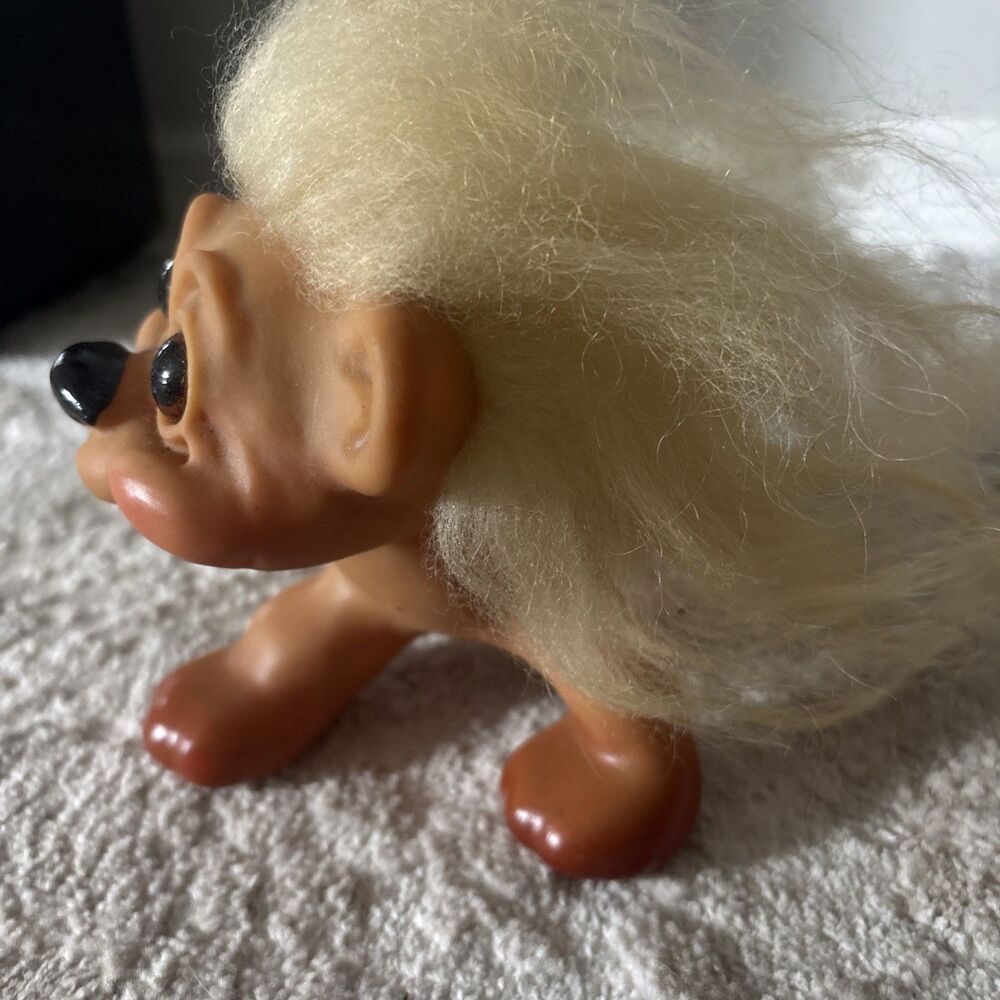 Vintage 1960s DAM Troll Doll Animal Lion Rare Fluffy Hair MINT - Picture 3 of 11